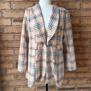 NWT Plaid button down blazer jacket